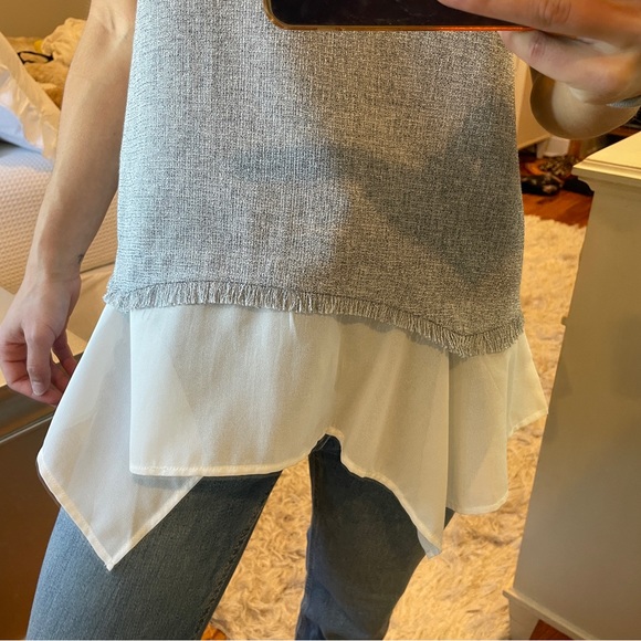 Doe & Rae Grey Short Sleeve Layered Top - Picture 6 of 6